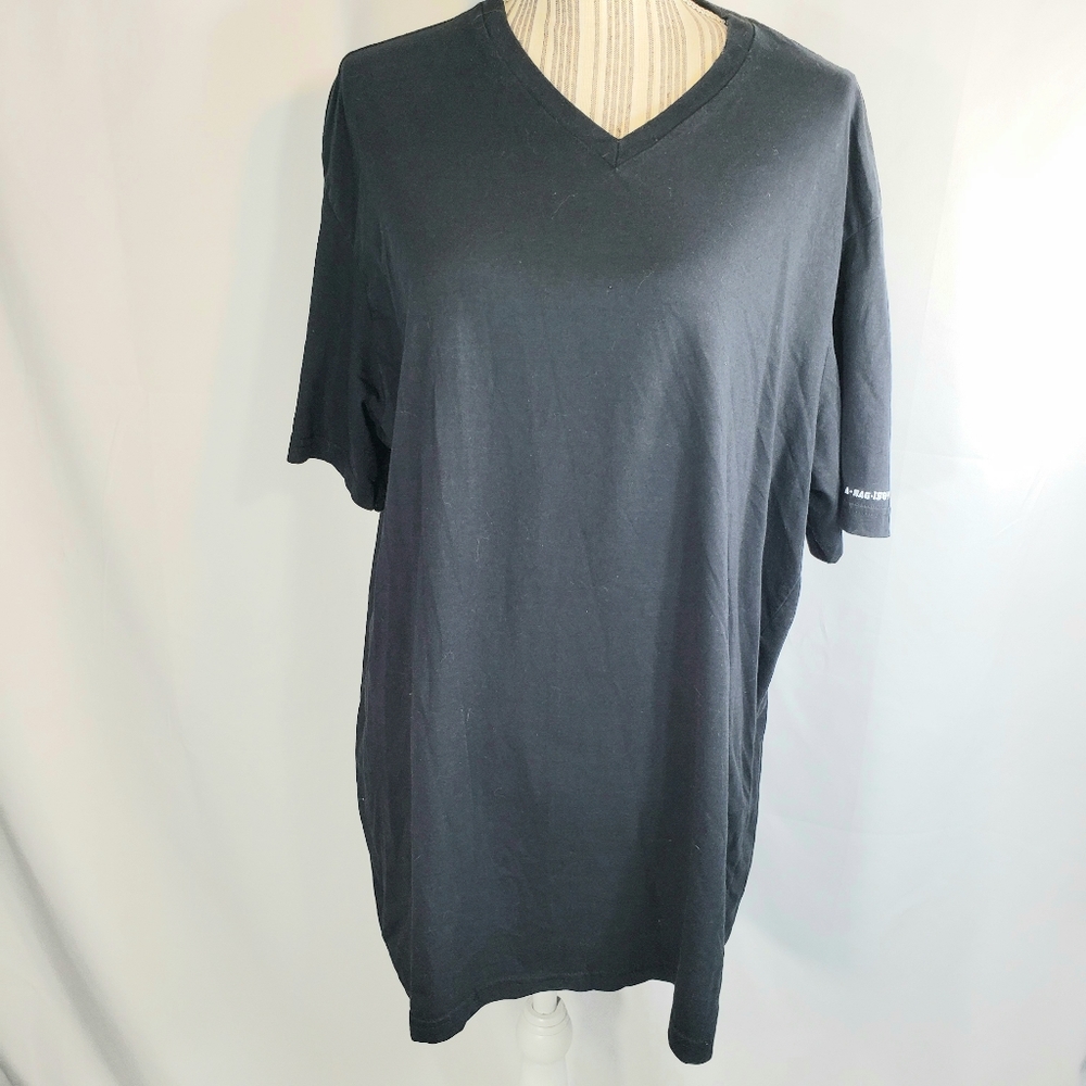 American Rag Cie Black V Neck Tee Plus Size XXLarge